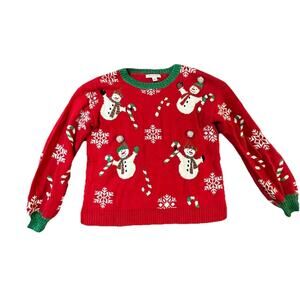 ugly christmas sweater women M 99 Jane Street Christmas Snowman Sweater